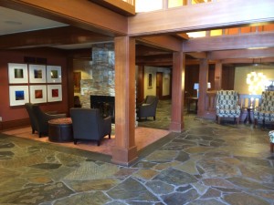 O saguão do hotel onde foi filmado grande parte de “Twin Peaks”.
